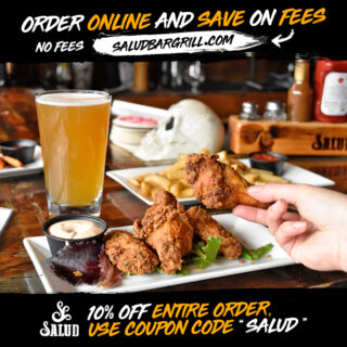 Order online www.saludbargrill.com save on fees from other platforms, and save 10% on your entire order using coupon code SALUD at checkout. Support small business, Support local restaurants. Shop small save big. 

#thinkglobal 
#supportlocal 
#restaurants 
#smallbusiness 
#saludbushwick 
#bushwick 
#brooklyn 
#newyork 
#NYC